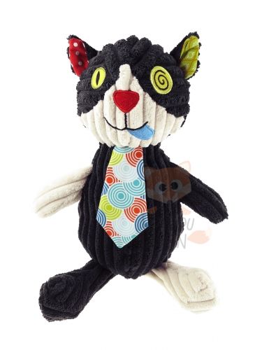 Les déglingos collectioan simply peluche chat charlos noir vert rouge cravate 